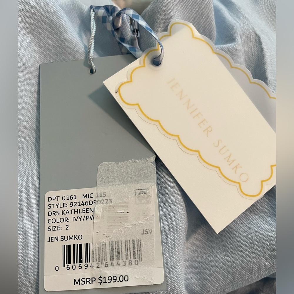 NWT Antonio Melani x Jennifer Sumko Kathleen Cut-Out Tie Neck Puff Sleeve Dress - Picture 14 of 15